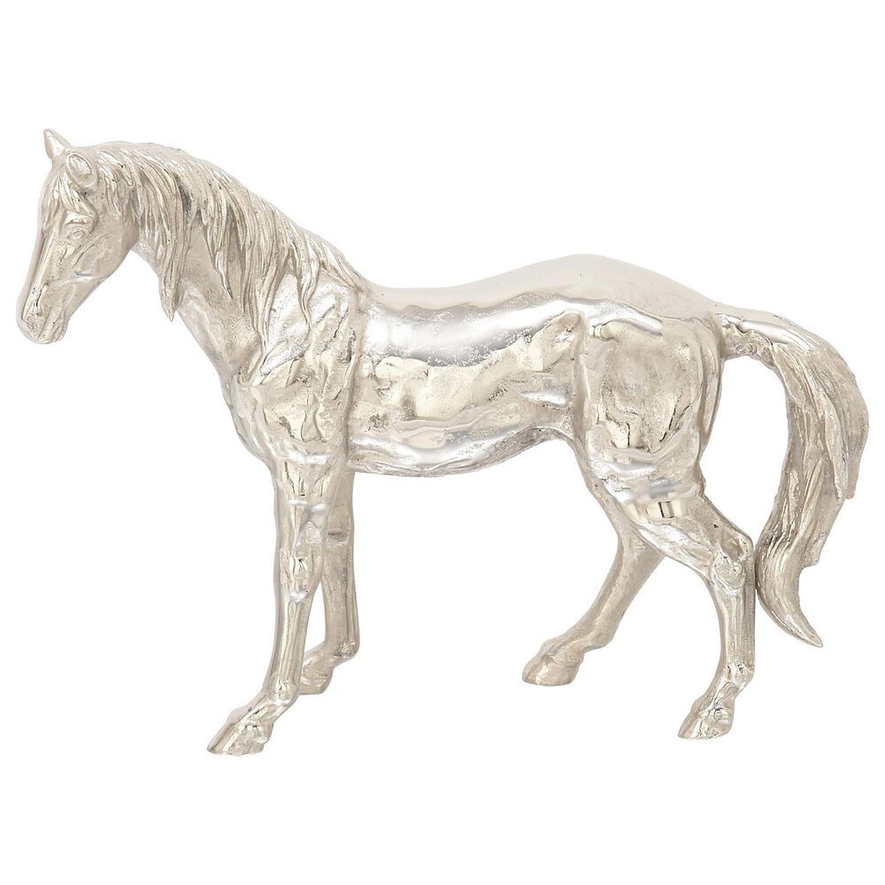 Maple and Jade 17" x 23" Glam Horse Sculpture in Silver, , large