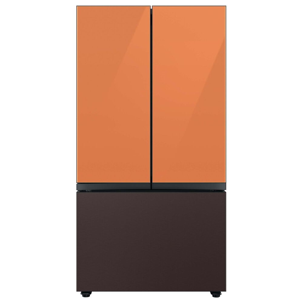 Samsung Bespoke 3-Door French Door Refrigerator Top Panel in Clementine Glass, , large