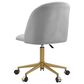 Linon Home Decor Adalynn Swivel Desk Chair with Gray Cushion in Gold, , large