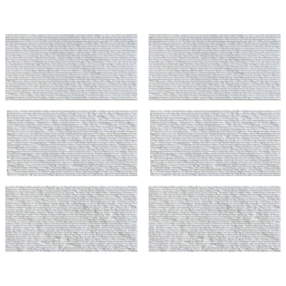 Soho Studio Carvina Carved Cube Bianco Ice White 12" x 24" Marble Tile, , large
