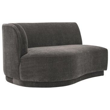 Moe"s Home Collection Yoon Left Facing Chaise in Grey Velvet, , large