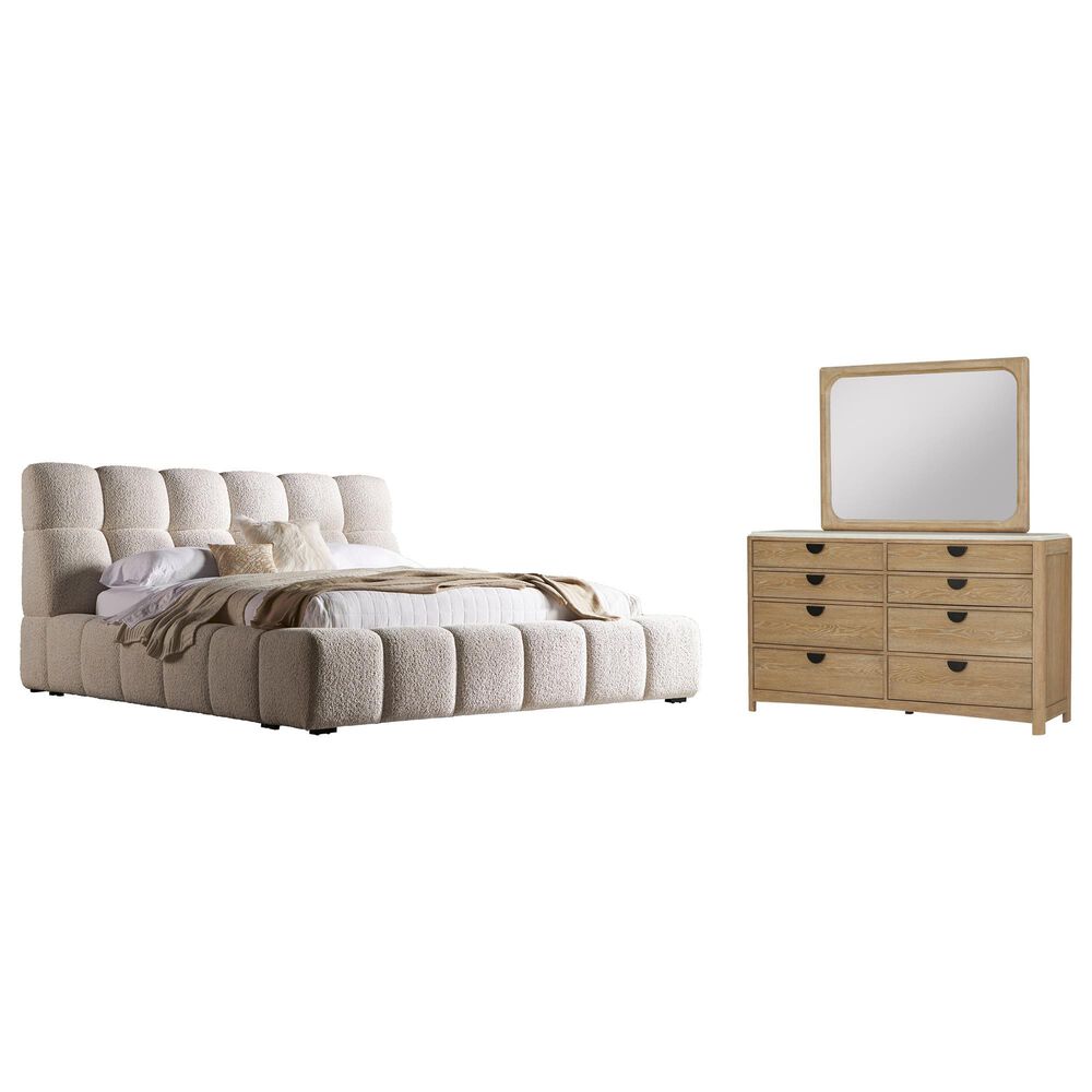 Simeon Collection Escape 3-Piece Queen Platform Bedroom Set in Natural Patina and Sandstone, , large