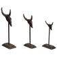 Maple and Jade Bull Skull Sculpture in Matte Gray (Set of 3), , large