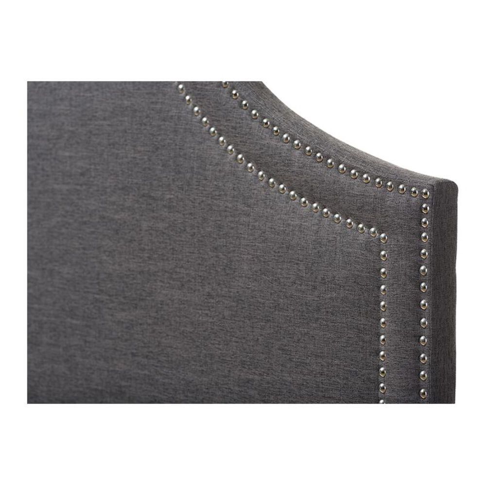 Baxton Studio Avignon Full Upholstered Headboard in Dark Grey, , large