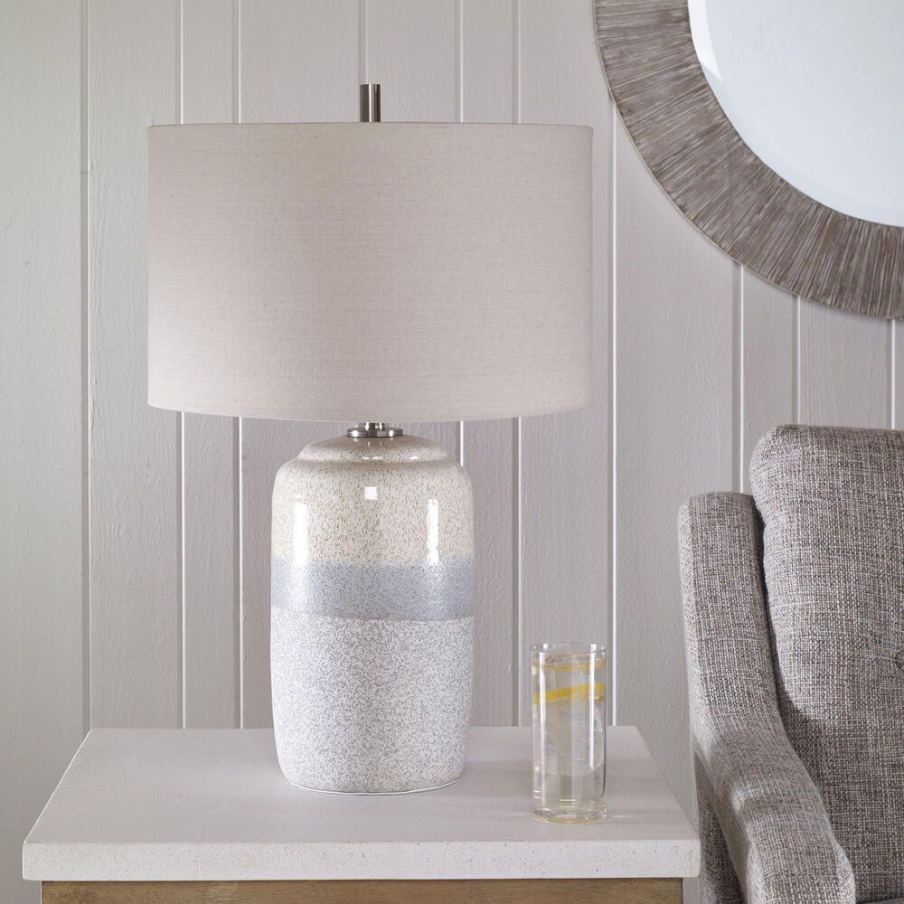 Uttermost Pinpoint Table Lamp in White, Gray and Ivory Cream, , large