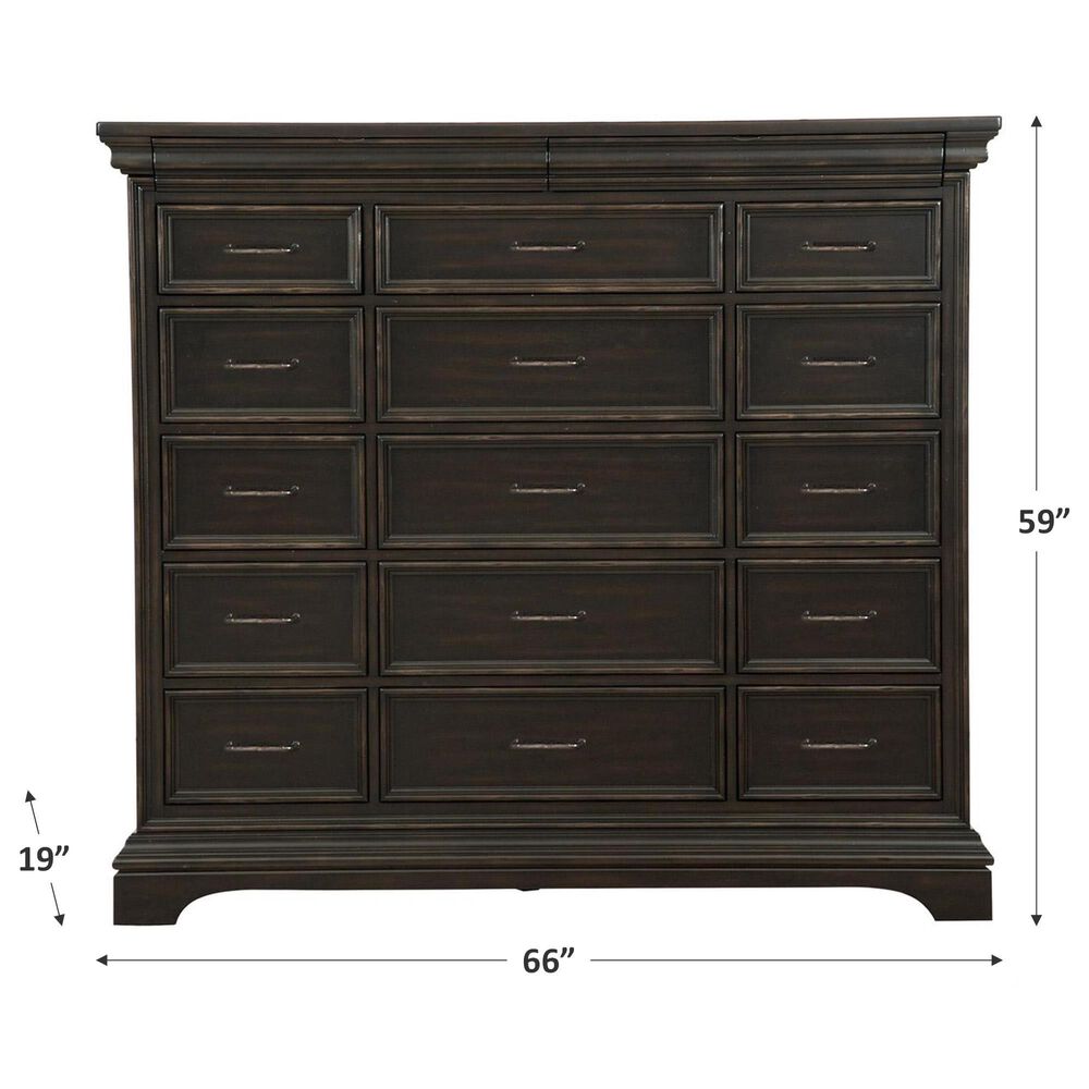 at HOME Caldwell Oversized 64inch x 69inch Master Chest in Caldwell Dark Brown with Black, , large