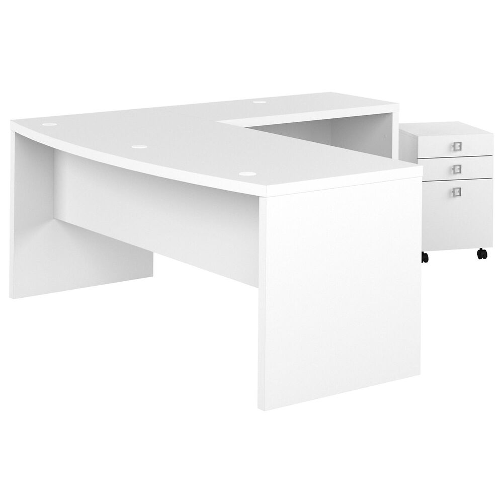Bush Echo 3-Piece L-Shaped Desk Set in Pure White, , large