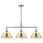 Golden Lighting Orwell 3-Light Linear Pendant with Brushed Champagne Bronze Shade in Pewter, , large
