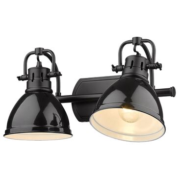 Golden Lighting Duncan 2-Light Bath Vanity in Matte Black and Glossy Black, , large