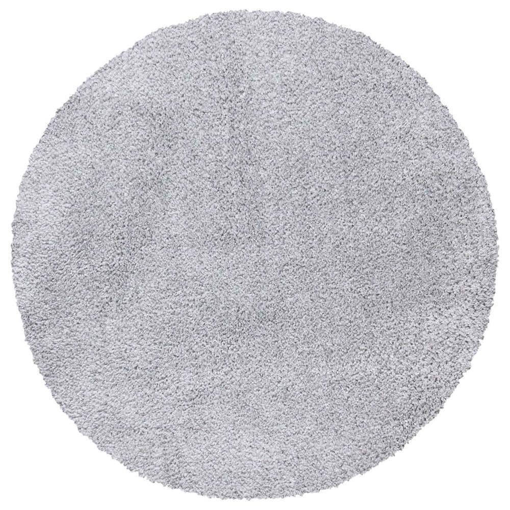 Safavieh August Shag AUG900G 3" Round Silver Area Rug, , large