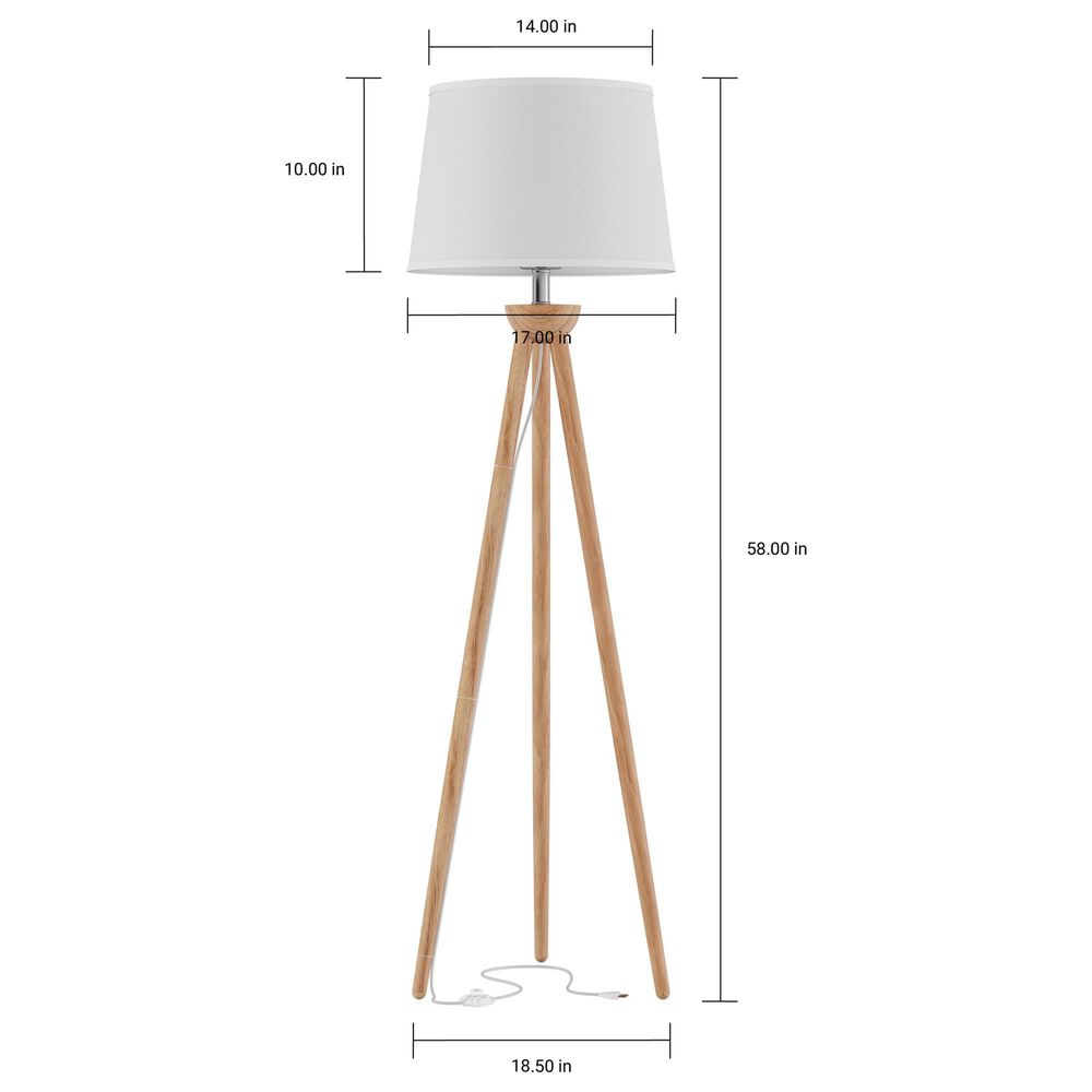 Timberlake Tripod Floor Lamp with LED Bulb in Natural, , large
