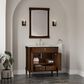 James Martin Kinnsden 36" Single Bathroom Vanity in Sable Oak with 3 cm Carrara Marble Top and Rectangular Sink, , large