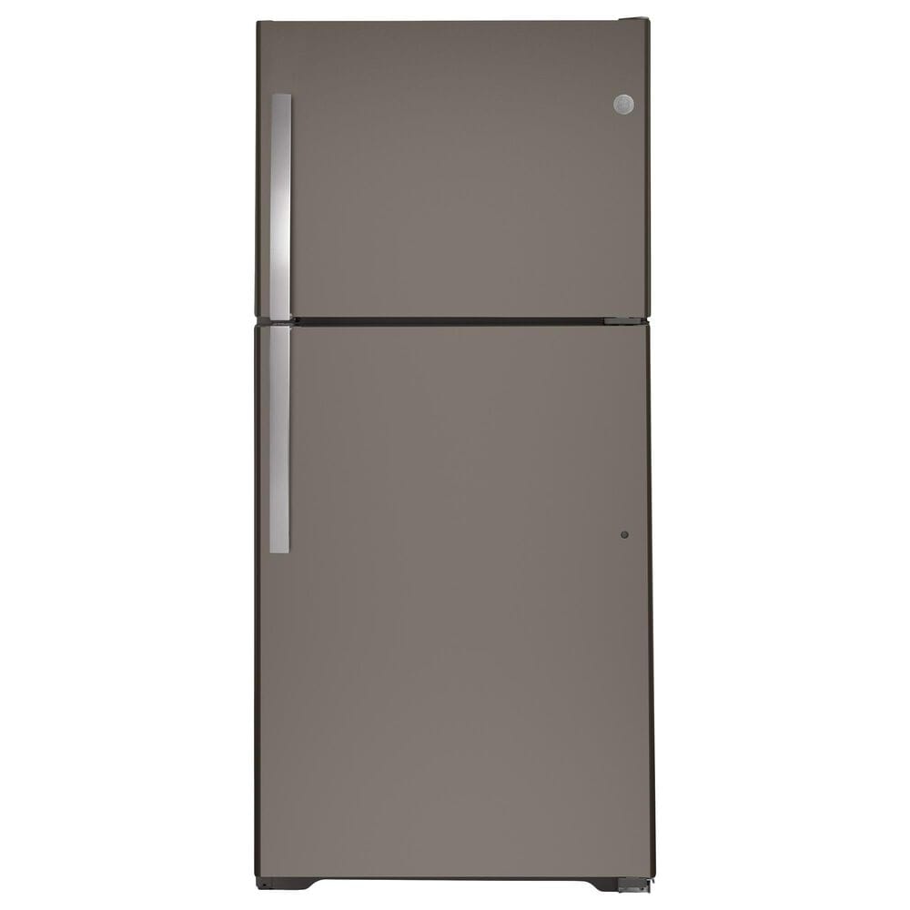 GE Appliances 21.9 Cu. Ft. Top-Freezer Refrigerator with High Gloss Handle in Slate, , large