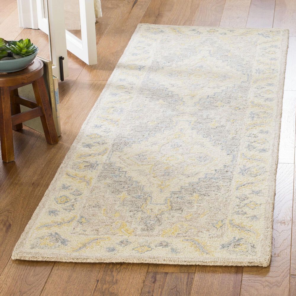 Safavieh Micro-Loop 2&#39;3&quot; x 7&#39; Beige and Grey Runner, , large