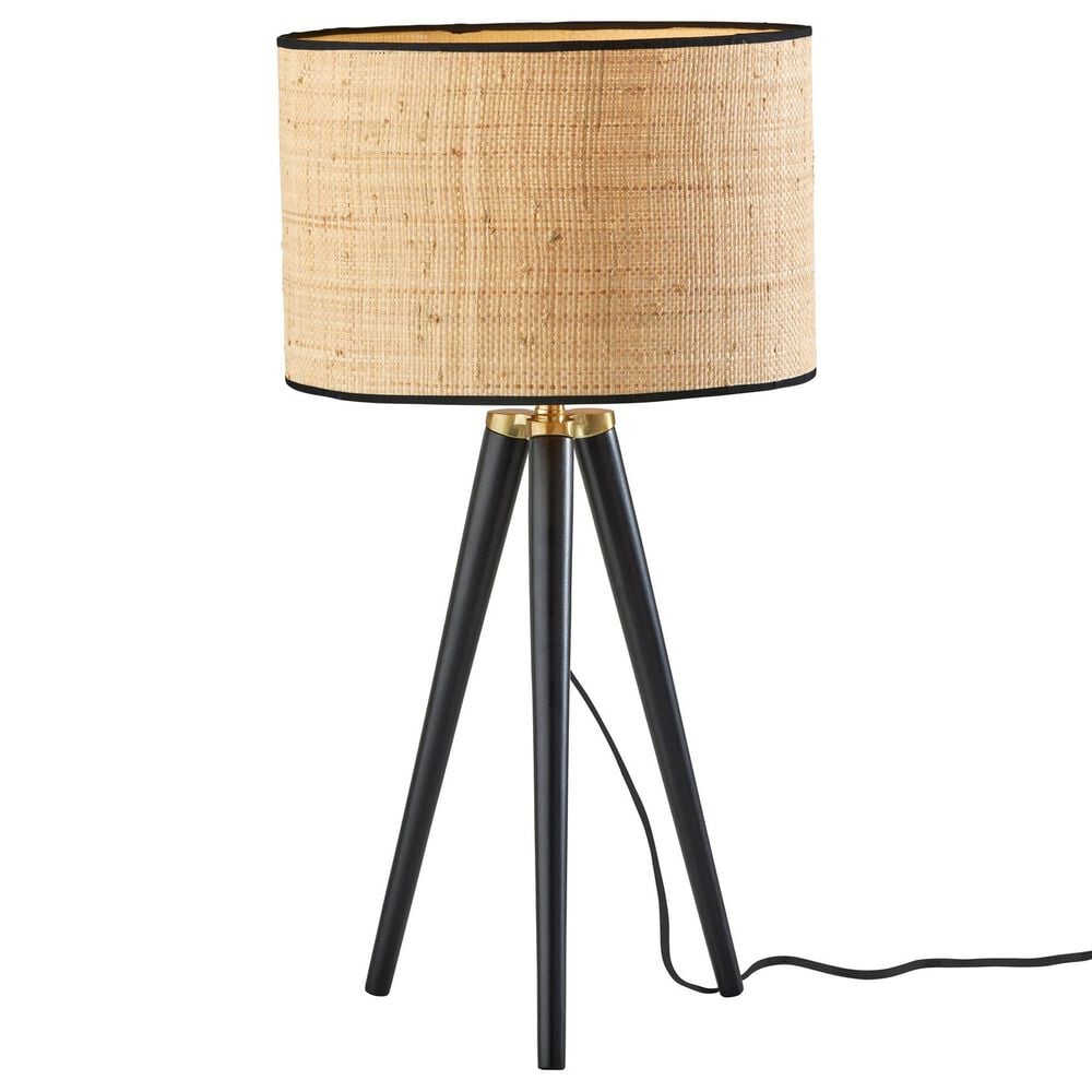 Adesso Jackson Table Lamp in Black and Antique Brass, , large