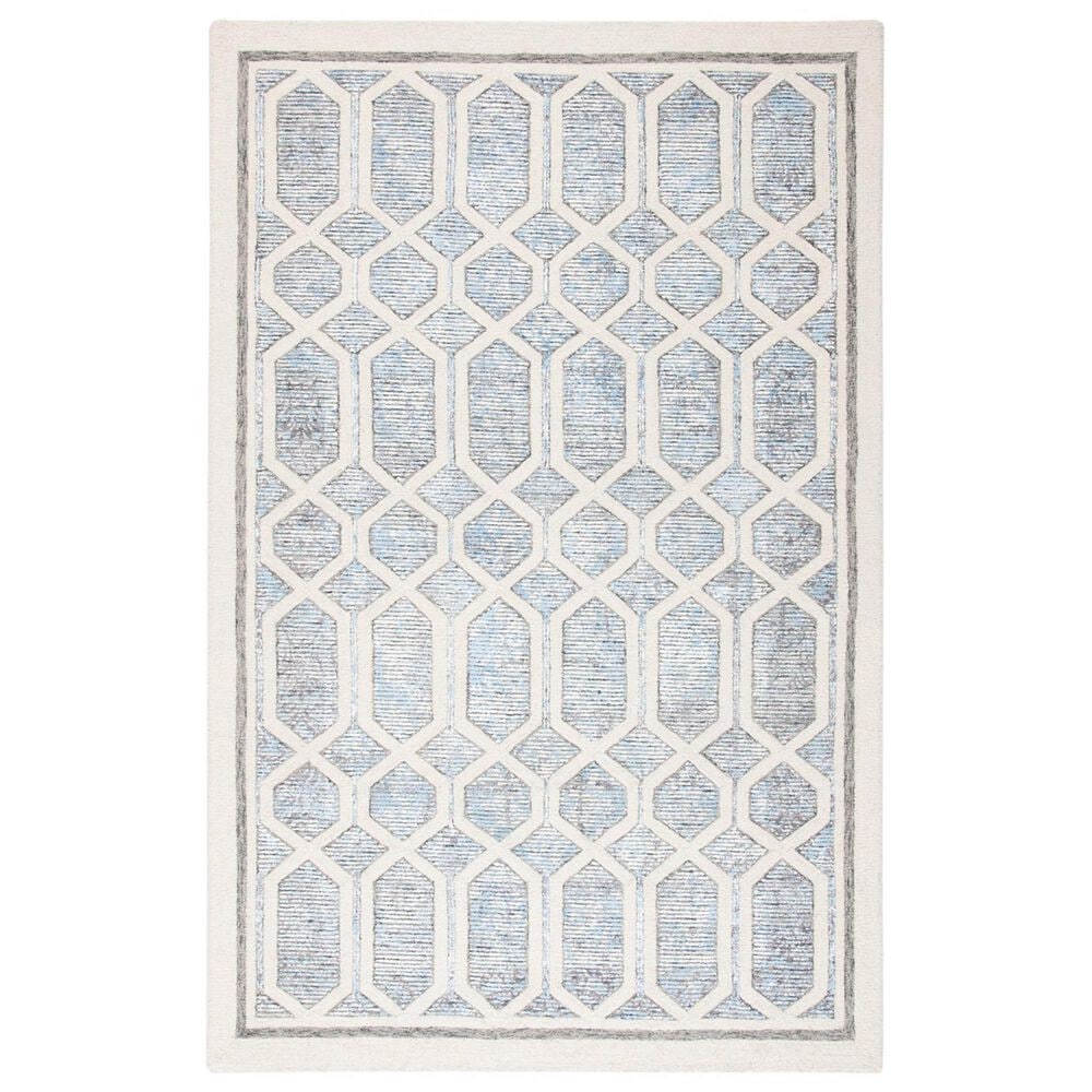 Safavieh Artistry ARR665M 6" x 9" Ivory and Blue Area Rug, , large