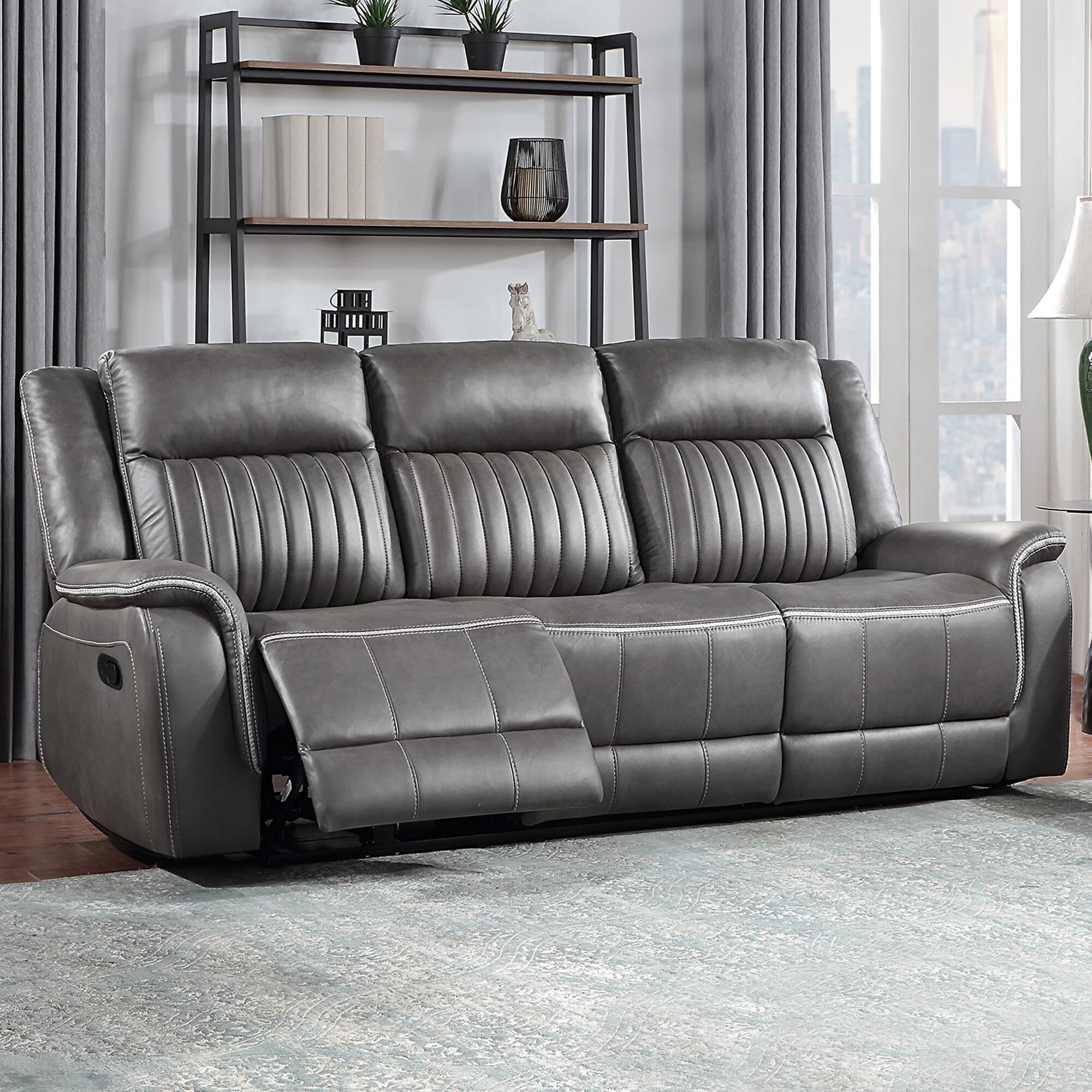 New Heritage Enzo Manual Reclining Sofa in Gray