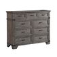 Hawthorne Furniture Forge 9-Drawer Dresser and Mirror in Wire Brushed Steel Gray, , large