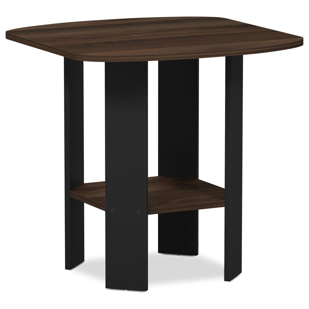 HOMLUX 1-Shelf End Table in Columbia Walnut and Black, , large
