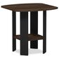 HOMLUX 1-Shelf End Table in Columbia Walnut and Black, , large