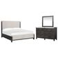 Nicolette Home Plum Creek 3 Piece King Panel Upholstered Bedroom Set in Ravenwood Black, , large