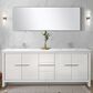 Lexora Home Lafarre 80" Double Bathroom Vanity in Rustic Acacia with 2 cm White Cultured Marble Top, Rectangular Sinks and 70" Mirror, , large