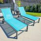 HOMLUX 3-Piece Patio Chaise Lounge Set with Straight-Leg in Turquoise Blue, , large