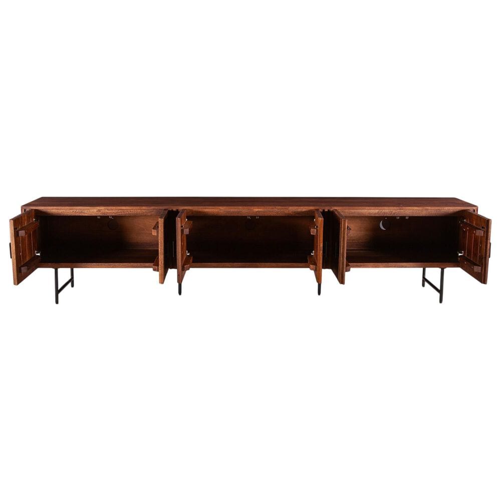 Home Trends &amp; Design Verbania 98" Media Cabinet in Pecan Brown, , large