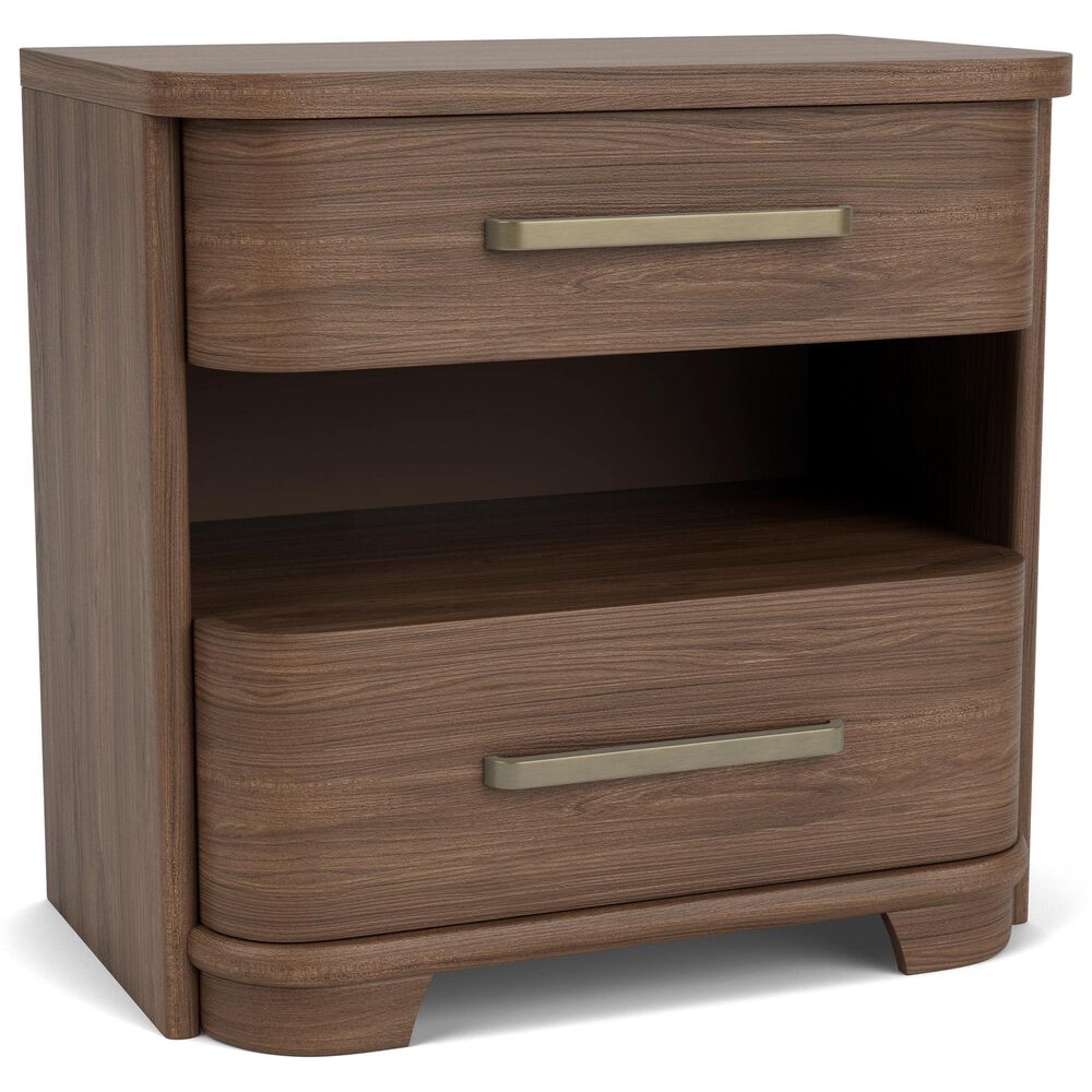 Riverside Furniture Delia 4-Piece Queen Panel Bedroom Set in Nouveau Walnut, , large