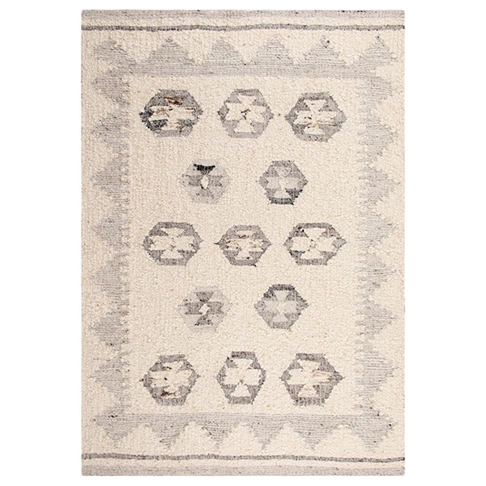 RIZZY Nova 9" x 12" Southwestern Silver and Ivory Area Rug, , large