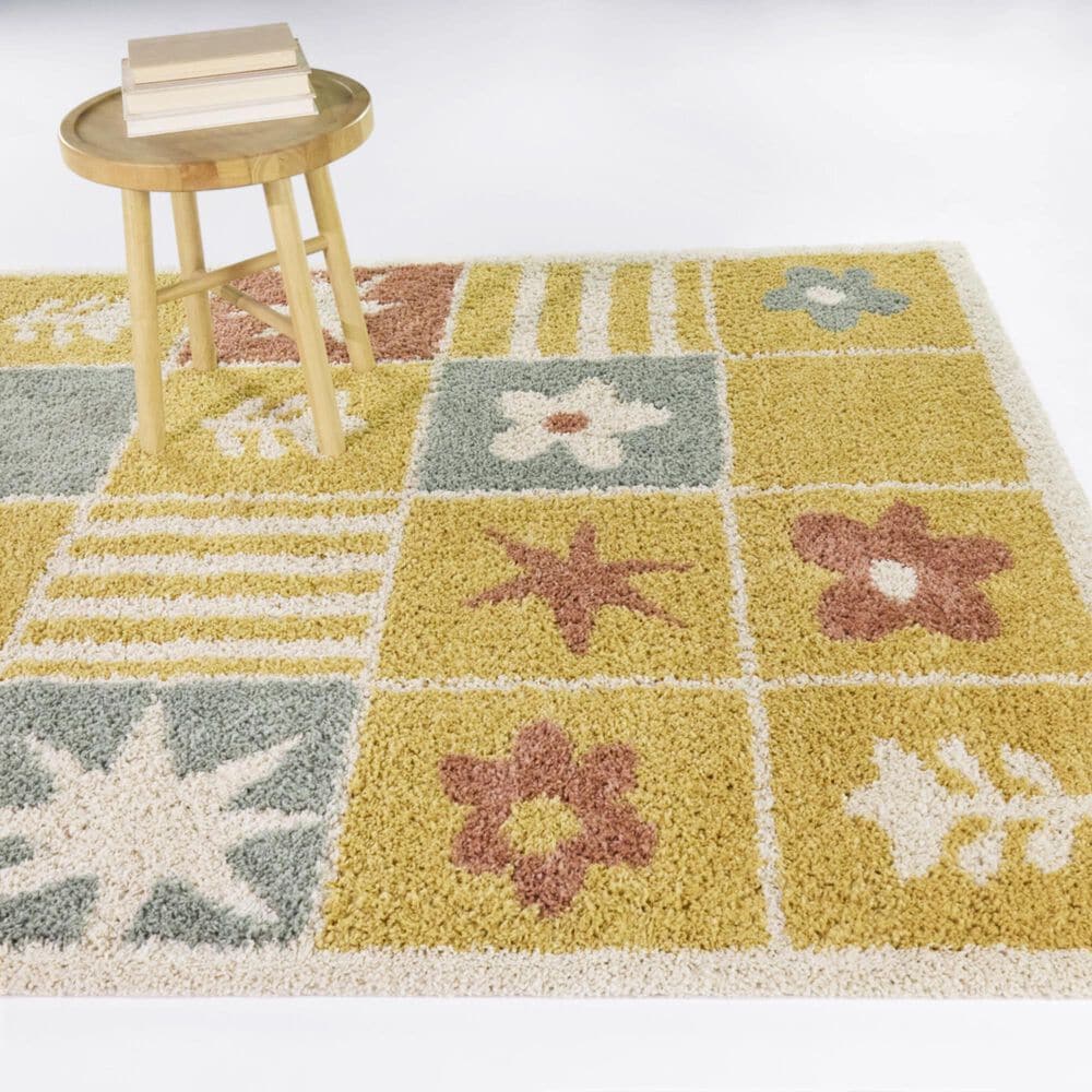 Balta Rugs Stella Atlas Yellow 5'3" x 7' Kids Area Rug, , large