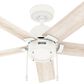 Hunter Erling 44" Ceiling Fan with LED Light in Matte White, , large