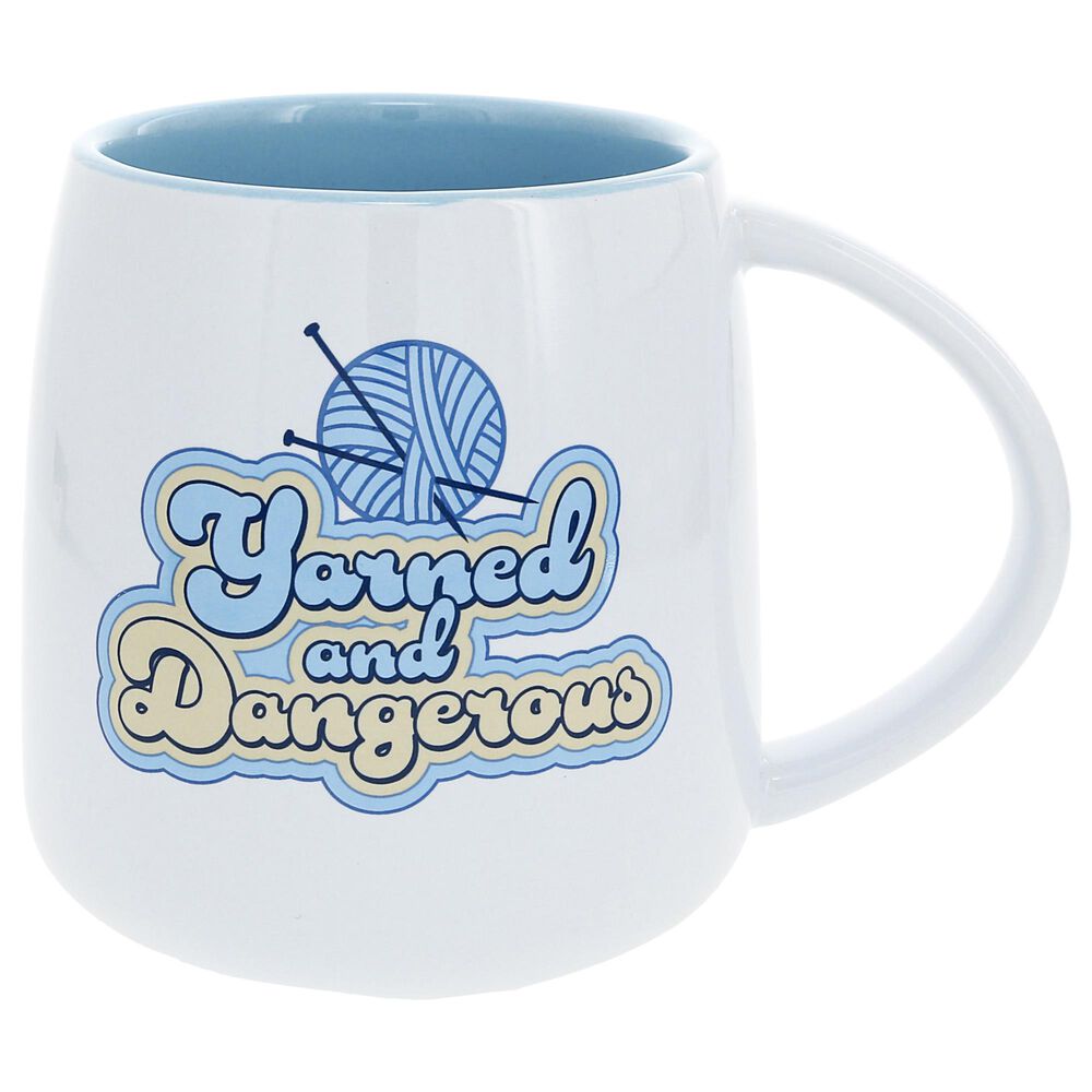 Pavilion Yarned 22 Oz Mug in White and Soft Blue, , large