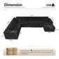 Noviland HOMLUX 4-Piece Mod U-Sectional with Chaise in Black, , large