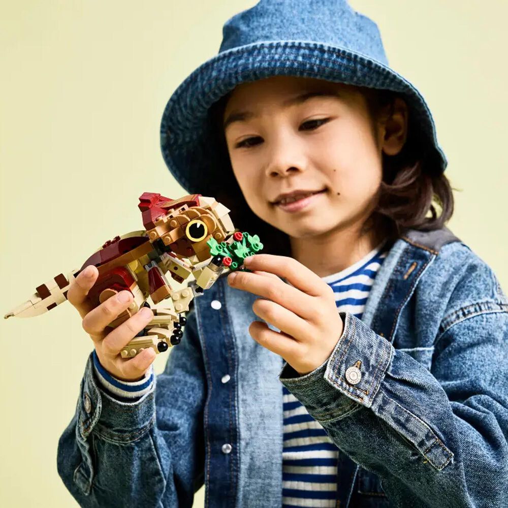 LEGO Jurassic World - Baby Dinosaur Dolores Aquilops Building Set in Dark Tan, Dark Red and Yellow, , large