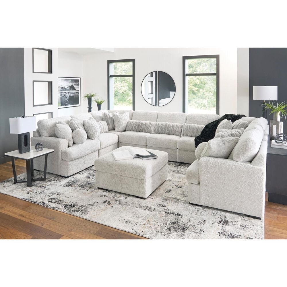 Ashley Cuddle Plush Oversized Accent Ottoman in Arctic, , large