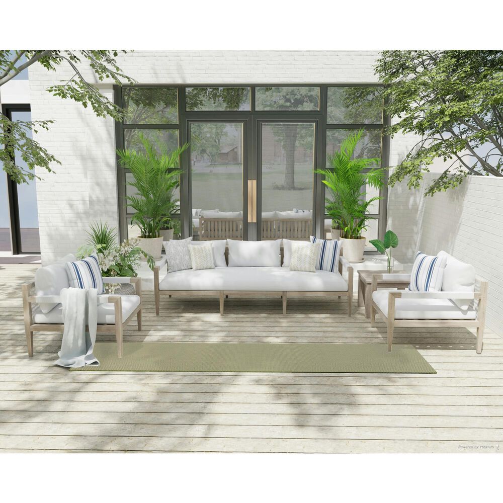 Nourison Courtyard Ivory and Green 2&#39;2&quot; x 8&#39; Indoor/Outdoor Runner, , large