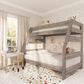 Timber Point Bunkhouse Twin over Full Bunk Bed in Driftwood Gray, , large