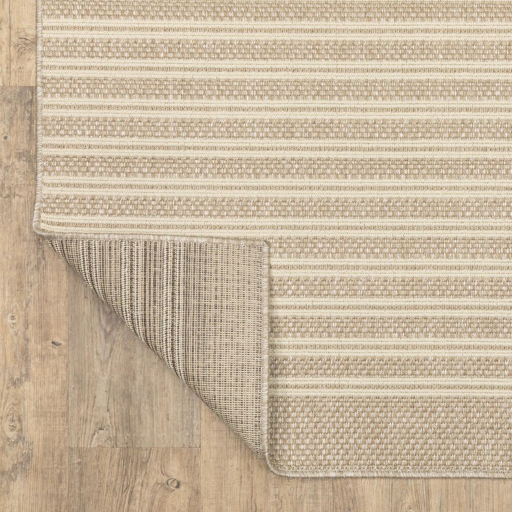 ROW by Oriental Weavers Zarina Striped Beige and Ivory 7'10" x 10' Indoor/Outdoor Area Rug, , large