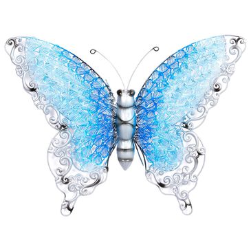 Maple and Jade 16" x 21" Outdoor Wall Decor in Blue and Silver, , large