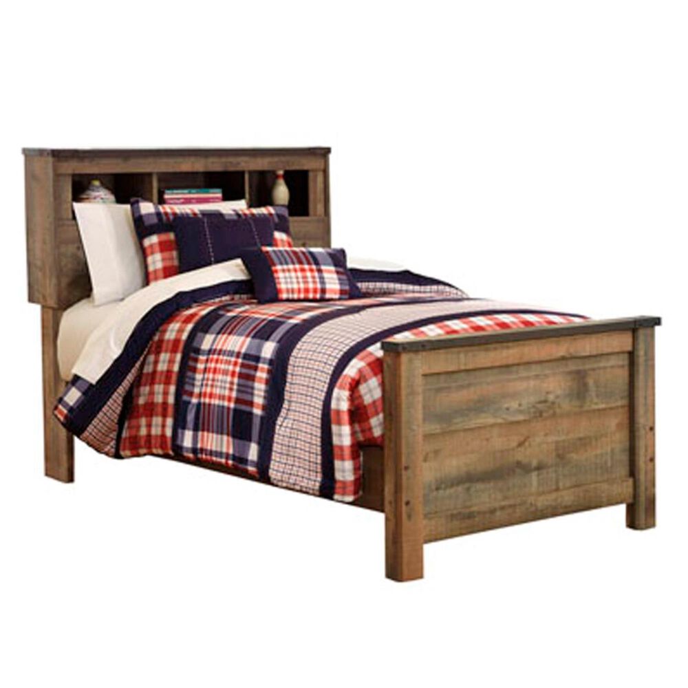 Signature Design by Ashley Trinell Twin Bookcase Storage Bed in Brown, , large