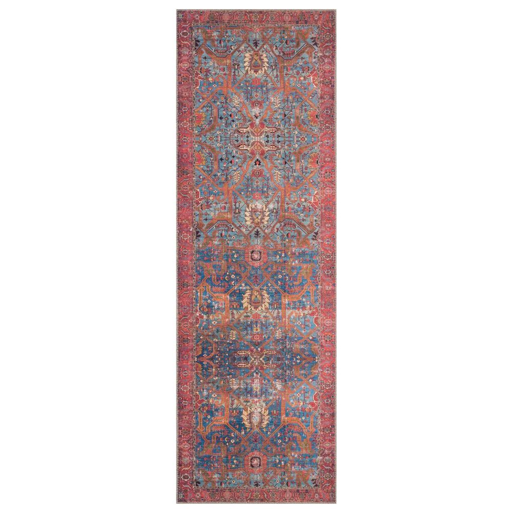 Loloi Loren LQ-10 2"6" x 7"6" Blue and Red Runner, , large