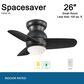 Minka-Aire Spacesaver 26" Ceiling Fan with LED Light in Coal, , large