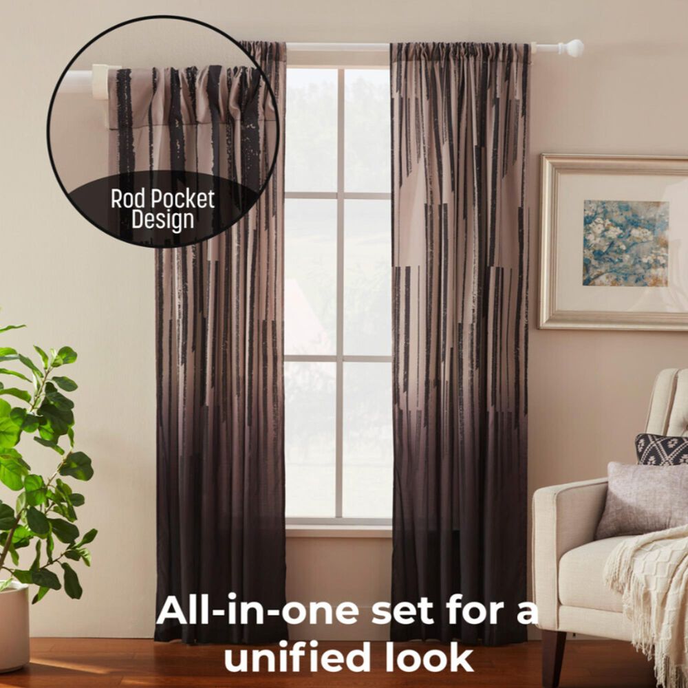 Jiangsu Royal Home Freya Stripe 24-Piece King Bed-in-a-Bag Microfiber Comforter Set in Brown, , large