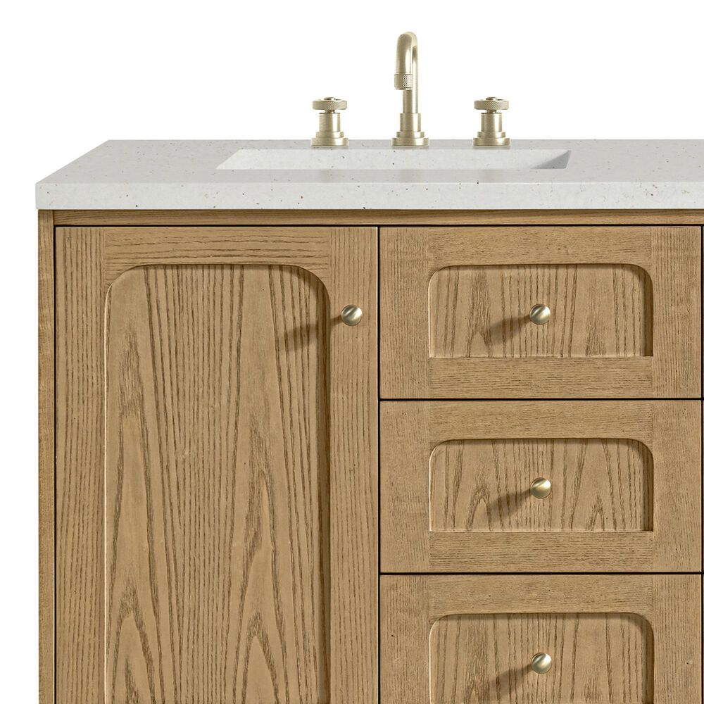 James Martin Vanities Laurent 60&quot; Double Bathroom Vanity in Light Natural Oak with 3 cm Lime Delight Quartz Top and Rectangular Sinks, , large