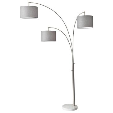 Adesso Bowery 3-Arm Arc Floor Lamp in Brushed Steel, , large