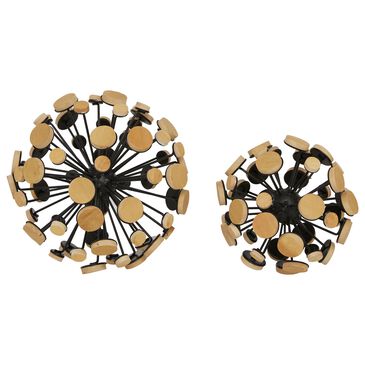 Maple and Jade Modern Abstract Sculpture in Black and Gold (Set of 2), , large