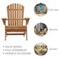 Hearth and Haven Outdoor Folding Adirondack Chair in Light Brown (Set of 2), , large