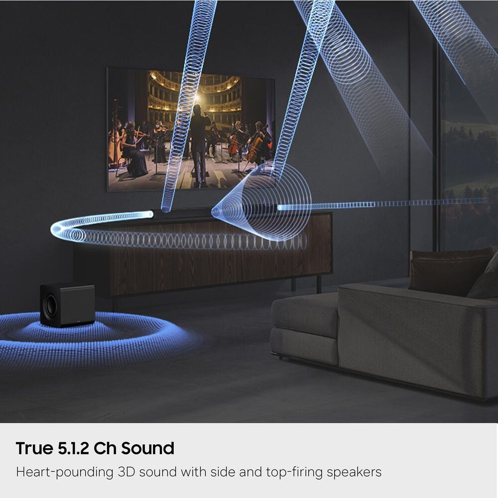 Samsung Q Series 5.1.2 Channel Soundbar with Wireless Subwoofer in Black, , large