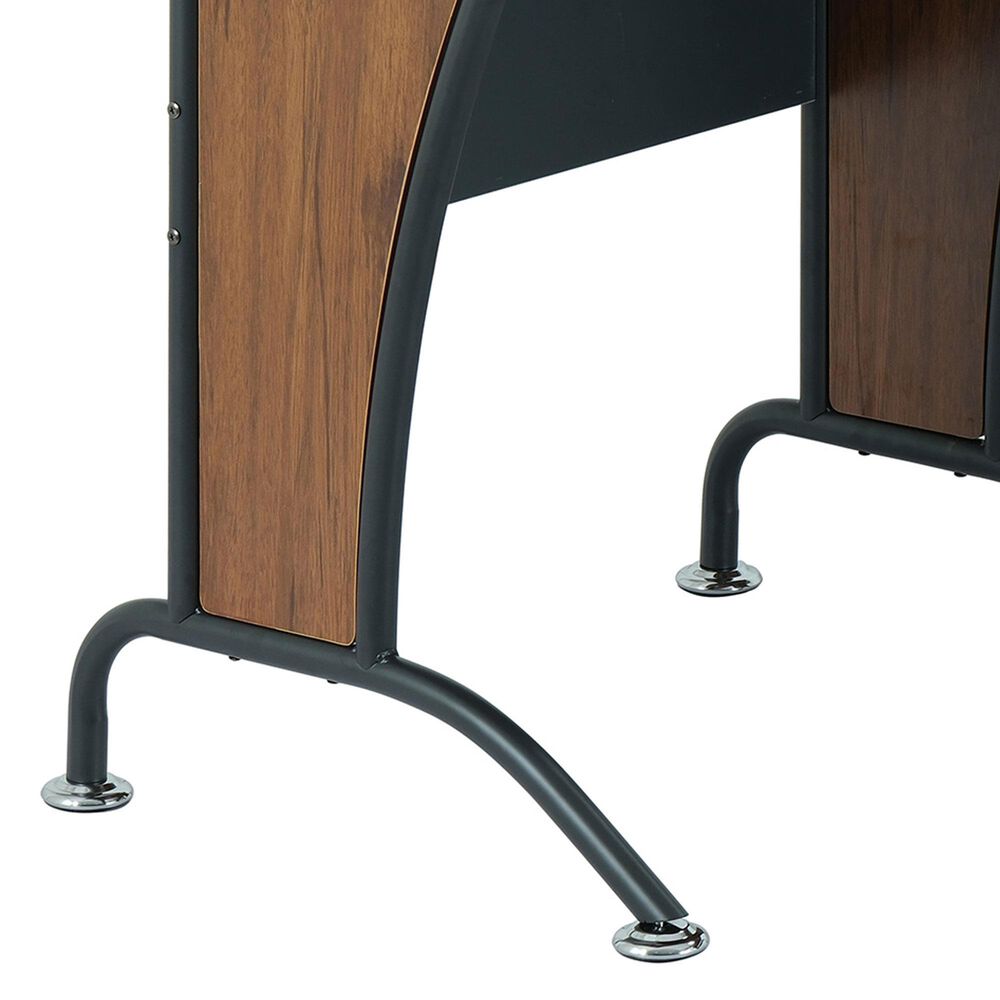 Rta Products Llc Deluxe L-Shaped Desk in Mahogany and Grey, , large